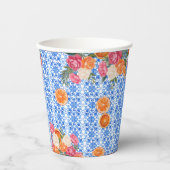 それはアモーレ！メディテラニアンブルーのタイルに彩られたウェディングシャワー 紙コップ (正面)