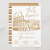 それはアモーレ、ローマ、イタリア、コロッセオブライダルシャワー 招待状 (正面/裏面)