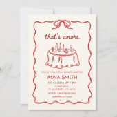 それはアモーレ 手描きの赤いブライズシャワー 招待状 (正面)