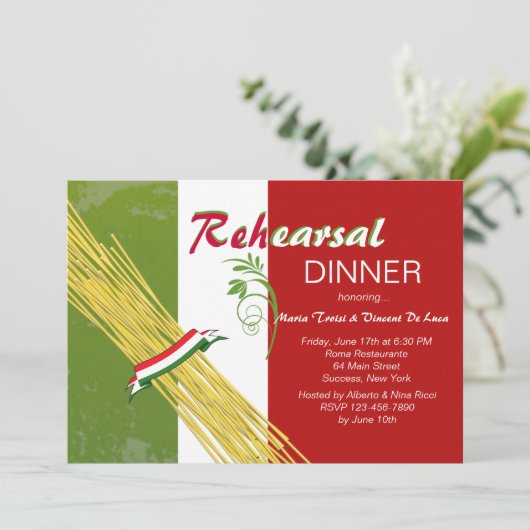 それはイタリアンなリハーサルの夕食のパーティの招待状です 招待状 (スタンド正面)