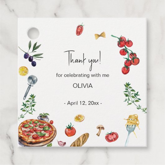 それはイタリアンパーティー感謝していメッセージカードだ フェイバータグ (正面)