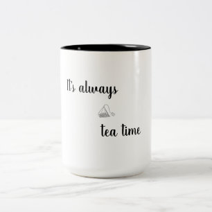それはグラフィックが付いている茶時間茶マグ常にです ツートーンマグカップ