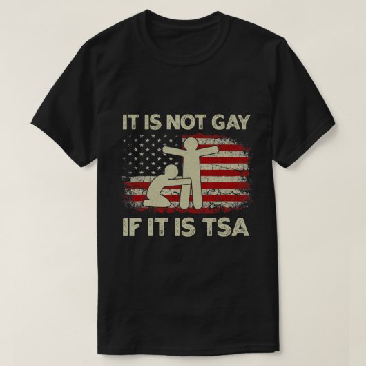 それはゲイもしではないTSAセキュリティヴィンテージUSA Fl Tシャツ (デザイン正面)