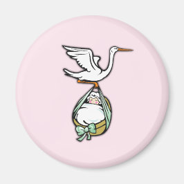 それはコウノトリがピンクのライセンスを持って来ている女の子だ マグネット