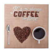 それはコーヒー時間常にです タイル (正面)