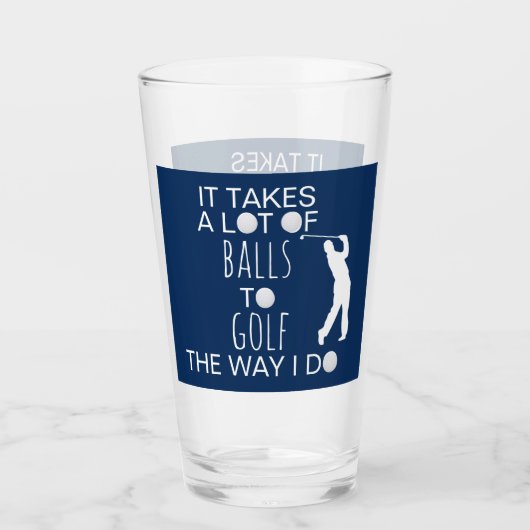 それはゴルフのギフトに多くのおもしろいボールを取る タンブラーグラス (正面)
