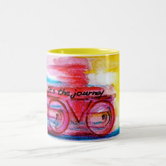 それはスクエアStreaterによって旅行オリジナルの芸術行います ツートーンマグカップ (中央)