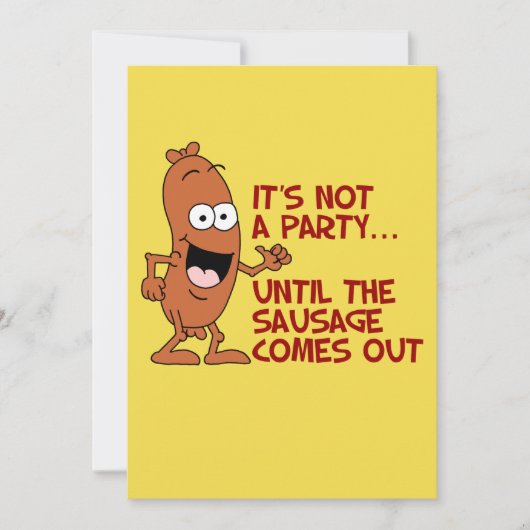 それはソーセージのおもしろいな招待状までのパーティーではないです 招待状 (正面)