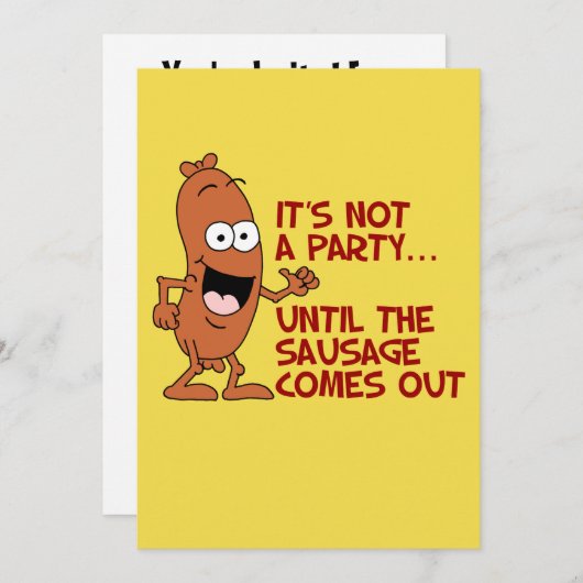 それはソーセージのおもしろいな招待状までのパーティーではないです 招待状 (正面/裏面)