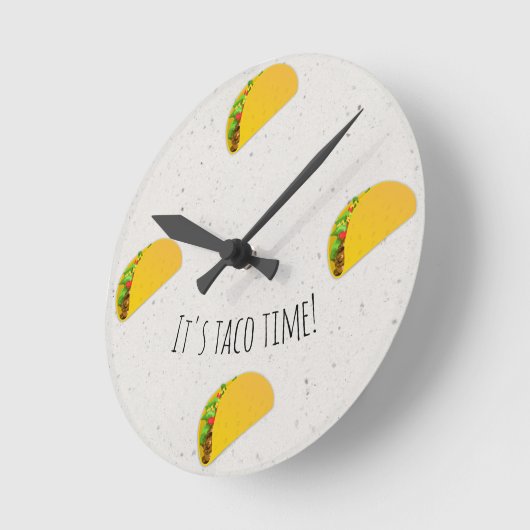 それはタコスの時間ジャンクフードの台所です ラウンド壁時計 (傾斜)