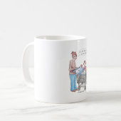 それはバスケットに鶏を置きます コーヒーマグカップ (正面左)