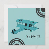 それはパイロット-男の赤ちゃんの発表カードです 案内状 (正面)