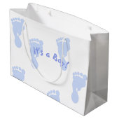 それはパターン(の模様が)あるな男の子の青い足跡です ラージペーパーバッグ (裏面アングル)