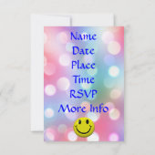 それはパーティーです! おもしろい、カラフルな招待状 招待状 (裏面)