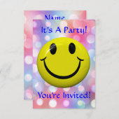 それはパーティーです! おもしろい、カラフルな招待状 招待状 (正面/裏面)