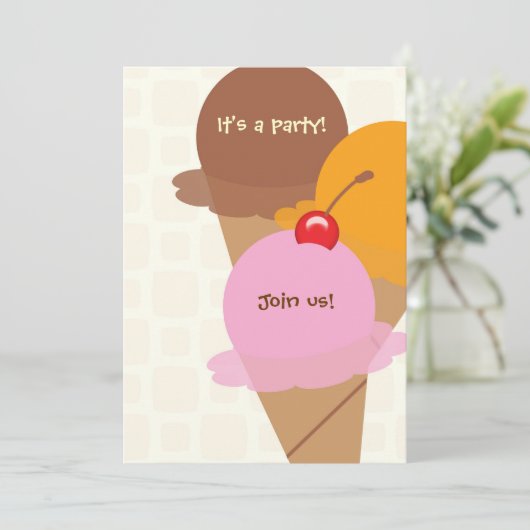 それはパーティーのアイスクリームの誕生日のパーティの招待状です 招待状 (スタンド正面)
