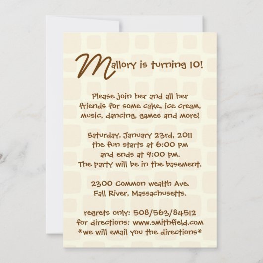 それはパーティーのアイスクリームの誕生日のパーティの招待状です 招待状 (裏面)