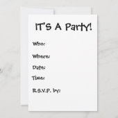 それはパーティー犬のプリントポー白黒 招待状 (裏面)