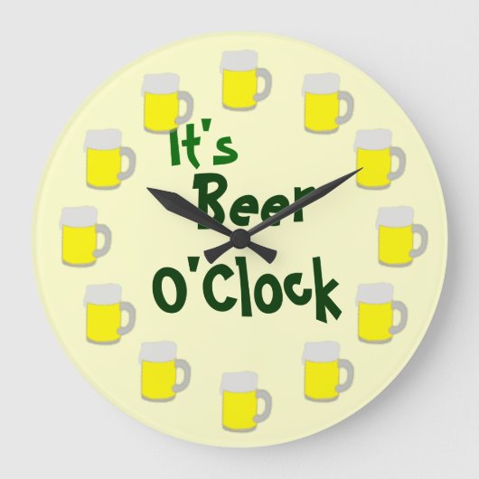 それはビール時です ラージ壁時計 (正面)