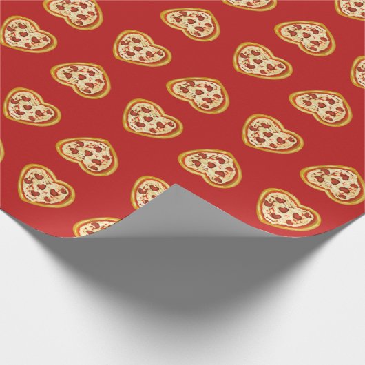 それはピザのアモーレ私のハートバレンタインデー ラッピングペーパー (角)