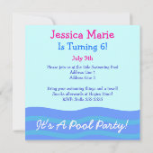 それはプールを囲んでのパーティです! 招待状 (裏面)
