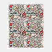 それはメリーなパグのクリスマスパターンです フリースブランケット (正面)