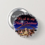 それはメリークリスマスボタンを言うことは良いです 缶バッジ (正面&裏面)