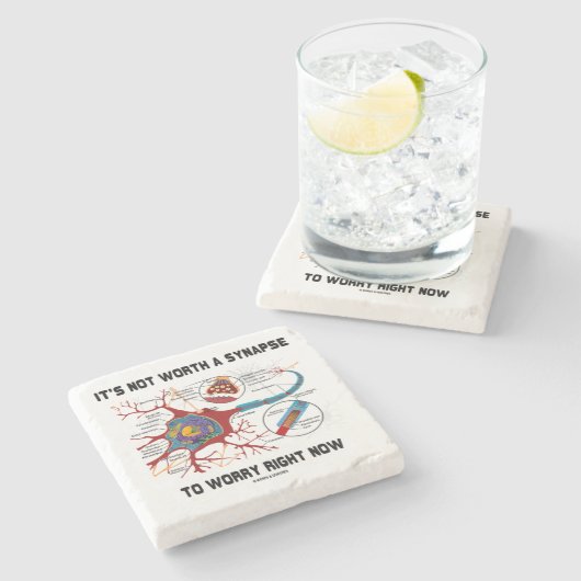 それはユーモアを今心配するシナプスの価値がありません ストーンコースター (横)