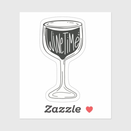 それはワインタイム黒と白のワイングラスのシール シール (シート)