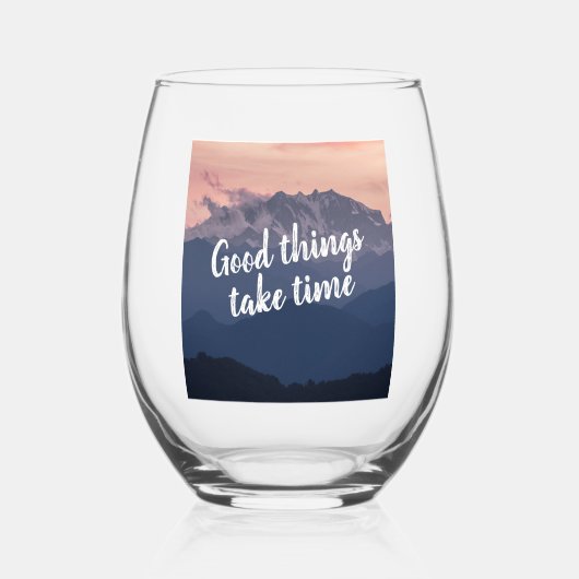 それは人生の母祝の本質を捉える ステムなしワイングラス (正面)