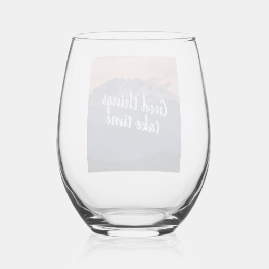 それは人生の母祝の本質を捉える ステムなしワイングラス (裏面)