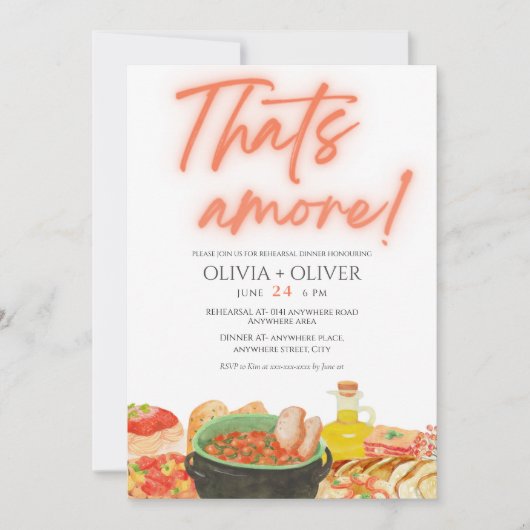 それは今のリハーサルのディナーだ 招待状 (正面)