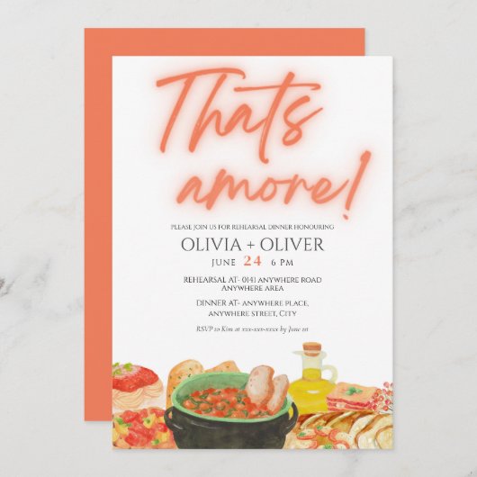 それは今のリハーサルのディナーだ 招待状 (正面/裏面)