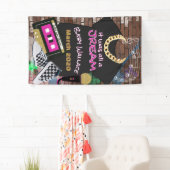 それは全てジュリームだった| 90'sヒップホップブルー&金ゴールド 横断幕 (インサイチュ)