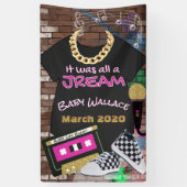 それは全てジュリームだった| 90'sヒップホップブルー&金ゴールド 横断幕 (縦)