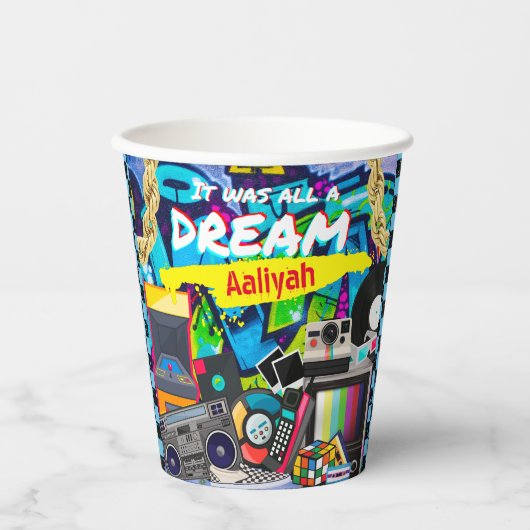 それは全てドリーム90のヒップホップグラフィティレトロ 紙コップ (正面)