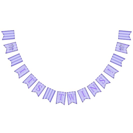 それは双生児です! ベビー象によっては紫色のテーマが開花します バンティングフラッグ (全)