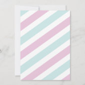 それは双生児のベビーシャワーのピンクの青い女の子の男の子の招待です 招待状 (裏面)