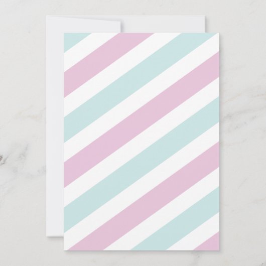 それは双生児のベビーシャワーのピンクの青い女の子の男の子の招待です 招待状 (裏面)