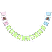 それは双生児の女の子の男の子の旗布の旗です バンティングフラッグ (全)