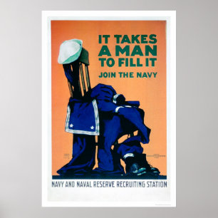 それは取りますユニフォーム-海軍(US02289A)を満たすために人を ポスター