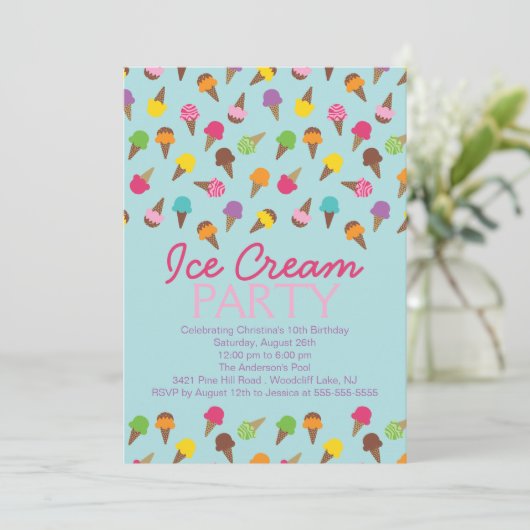 それは夏のアイスクリームのパーティの招待状です 招待状 (スタンド正面)