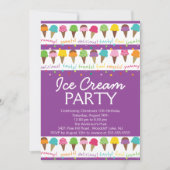 それは夏のアイスクリームのパーティの招待状です 招待状 (正面)