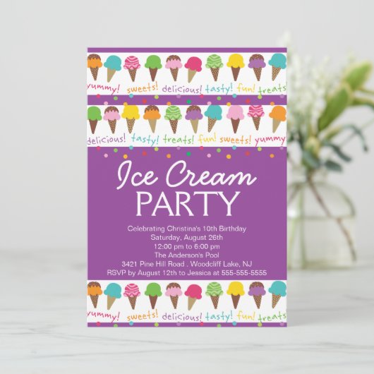 それは夏のアイスクリームのパーティの招待状です 招待状 (スタンド正面)