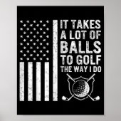 それは多くのボールを取るゴルフゴルファーのゴルフパパ ポスター (正面)