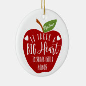 それは大きなハート先生のリンゴのクリスマスプレゼントを取る セラミックオーナメント (右)