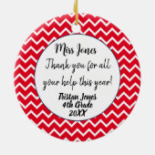 それは大きなハート先生のリンゴのクリスマスプレゼントを取る セラミックオーナメント (裏面)