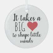 それは大きなハート先生感謝の贈り物を取る ガラスオーナメント (正面)