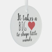 それは大きなハート先生感謝の贈り物を取る ガラスオーナメント (正面右)