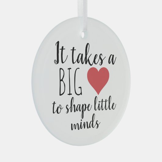 それは大きなハート先生感謝の贈り物を取る ガラスオーナメント (正面右)